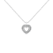 1.00ctw Diamond Shadow Open Heart Sterling Silver Pendant with Chain