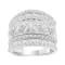 Sterling Silver 2.0ctw Diamond Edge Multi-Row Ring Band ( J-K Color, I3 Clarity)