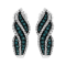 Sterling Silver .5ctw Treated Blue Diamond Dangling Stud Earrings