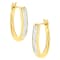 10K Yellow Gold 1/2ctw Invisible Set Princess-cut Diamond Hoop Earrings