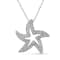 .925 Sterling Silver Prong-Set Diamond Accent Starfish 18" Pendant Necklace