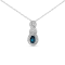 Sterling Silver 6x4mm Pear Sapphire and Diamond Accent Infinity Drop
18" Pendant Necklace