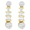 14K Yellow Gold 3/4ctw Round and Baguette-cut Diamond Earrings