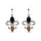 Sterling Silver Marquise Cut Onyx and Citrine with Diamond Accent Fleur
De Lis Drop Stud Earrings