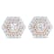 14K Two-tone Gold 1 7/8 Cttw Diamond Double Halo Earring Jacket for 6mm
Round Studs