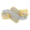 10K Two-Toned Diamond Bypass Ring (1 Cttw, H-I Color, SI2-I1 Clarity)