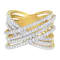 10K Yellow Gold Diamond Bypass Ring (1 5/8ctw, H-I Color, SI2-I1 Clarity)