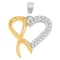 10K Gold Over Sterling Two Toned 1/4ctw Round Cut Diamond Pendant
w\chain (H-I, I2-I3)