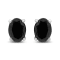Sterling Silver 2.0ctw Treated Black Oval Diamond Stud Earring