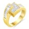 14K Yellow Gold 1 1/2ctw Channel-Set Mixed Cut Diamond Bypass Ring(G-H
Color, SI2-I1 Clarity)