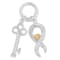 10K Gold Over Sterling Silver Two-Tone 1/6ctw Diamond Symbol Key Pendant w\chain