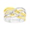 10K Yellow Gold Over Sterling Silver 1/10ctw Diamond Multi Row Ring (I-J
Color, I1-I2 Clarity)