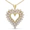 14K Yellow Gold Over Sterling Silver 4.0ctw Diamond Two Row Open Heart
18" Pendant w\chain