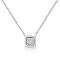 0.10ctw Round Miracle-Set  Diamond Square Solitaire 10K White Gold
Pendant with Chain