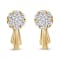 14K Yellow Gold 3/4ctw Diamond Floral Cluster Drop and Dangle Stud Earrings