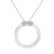 Sterling Silver 1/10ctw Diamond 2 Stone 'Together Forever' Open Circle
18" Pendant w\chain