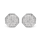 10K White Gold 7/8 Cttw Princess Diamond Composite Octagon Shaped Stud Earrings