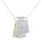 14K Two-tone Gold 2.0ctw Princess Cut Diamond Foldover Box Pendant 18”
Box Chain
