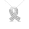 2.625ctw Round and Baguette Channel-Set Diamond Awareness Ribbon 14K
White Gold Pendant