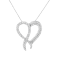 Sterling Silver 1ctw Diamond Heart and Ribbon 18" Pendant
w\chain(I-J Clarity, I2-I3 Color)