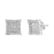 14K White Gold 1.0ctw Princess And Round-Cut Diamond Square Stud Earrings