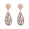 18K Rose Gold 1 1/4 Cttw Diamond Teardrop Shaped Drop and Dangle Screw
Back Stud Earrings