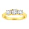14K Yellow Gold Over Sterling Silver 1/2ctw Diamond Three Stone Ring
(J-K Color, I1-I2 Clarity)