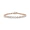 10K Rose Gold Over Sterling Silver 1.0 Ctw Diamond Heart Tennis Bracelet