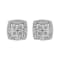 0.25ctw Round-Cut Diamond Sterling Silver Square-Shaped Milgrain Stud Earrings