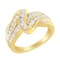 10K Yellow Gold 3/4ctw Channel Set Mixed Cut Diamond Bypass Ring (J-K
Color, I1-I2 Clarity)