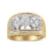 10K Two-tone 1 1/2ctw Pear Shaped 3 Stone Style Diamond Ring Band (H-I
Color, SI1-SI2 Clarity)
