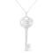 .925 Sterling Silver Diamond Accent Zodiac Key Pendant Necklace