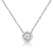0.10ctw Miracle-Set Round Diamond Solitaire 10K White Gold Necklace