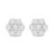 14K White Gold 1.0ctw Prong Set Round-Cut Diamond Floral Stud Earrings