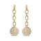 18K Yellow Gold Plated .925 Sterling Silver 1.0ctw Diamond Composite
Cluster Dangle Chain Earrings