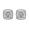 Sterling Silver 3/8ctw Miracle Set Round Diamond Double Halo Cluster Earrings