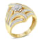 10K Yellow Gold Over Sterling Silver 1-1/8ctw Diamond Flower & Fern
Ring (I-J Color, I2-I3 Clarity)