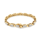 14K Yellow Gold 2.50ctw Princess-Cut Diamond Link Tennis Bracelet
