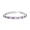Sterling Silver Amethyst and Diamond Accent X-Link Bracelet (H-I Color,
SI1-SI2 Clarity) - Size 7"