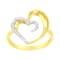 14KT Yellow Gold 1/10 ctw. Diamond Heart Shape Ring (K-L, I1-I2) - Size 7