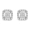 Sterling Silver 1/2ctw Round and Princess-Cut Diamond Stud Earrings