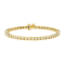 10K Yellow Gold Over Sterling Silver 1.0 Ctw Round-Cut Diamond Tennis Bracelet