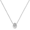 0.10ctw Round Miracle-Set Diamond Oval Solitaire 10K White Gold Pendant
with Chain
