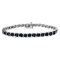 Sterling Silver .10ctw Miracle-Set Blue Color Diamond Miracle Plate
"S" Link Tennis Bracelet