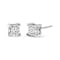 0.50ctw Miracle-Set Princess Cut Diamond Solitaire Sterling Silver Stud Earrings
