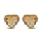18K Yellow Gold Heart Cut Yellow Citrine with Brown Diamonds Halo Stud Earrings