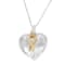 10K Yellow Gold Over Silver Heart Pendant With Chain