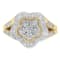 10KT Yellow Gold Round and Baguette Cut Diamond Ballerina Ring (1 cttw,
I-J Color, SI1-SI2 Clarity)