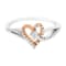 10K Two-tone Gold Over Sterling Silver ⅕ctw Diamond Open Heart Ring (I-J
Color, I2-I3 Clarity)