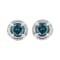 0.50ctw Treated Blue Diamond Solitaire Sterling Silver Stud Earrings